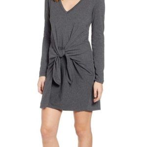 Socialite Grey Long Sleeve Wrap Dress
